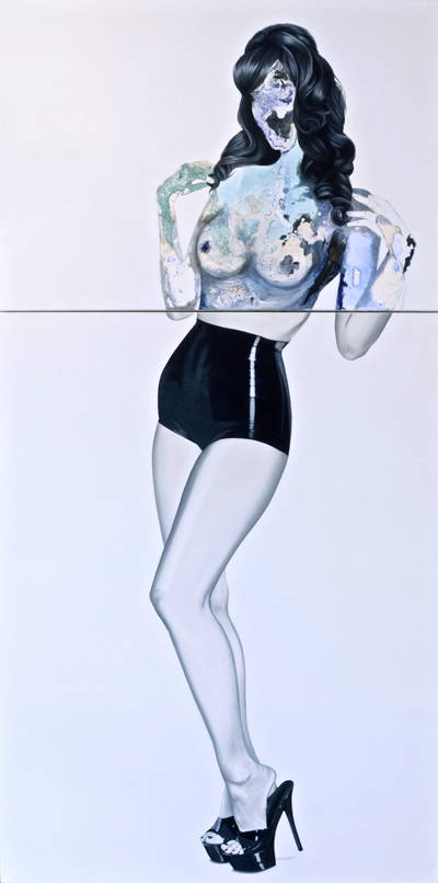 Anielka Hampson Painting Pastel Blue Pin Up